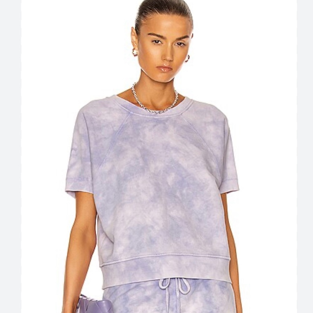 Nili Lotan Ciara Sweatshirt in Light Lavendar Tie Dye Size‎ Medium